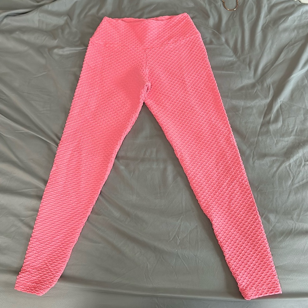 OS Croco Skin Full Length Pink Sand Leggings